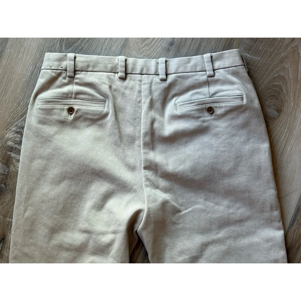 Brooks Brothers Khaki Pants Men's 34x30 Beige Clark Heavy Stretch Chino Vtg YKK‎